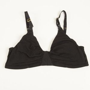 Hatch Everyday Nursing Wireless Black Cotton Bra Womens Sz L